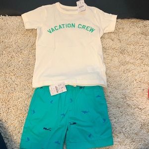 NWT JCrew Crewcuts Short Set Size 3 Shorts and 2-3/XXS Tee